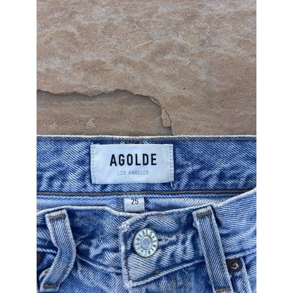 AGOLDE Jeans Womens 25 Riley High Rise Slim Straight Button Fly Denim - Picture 2 of 4